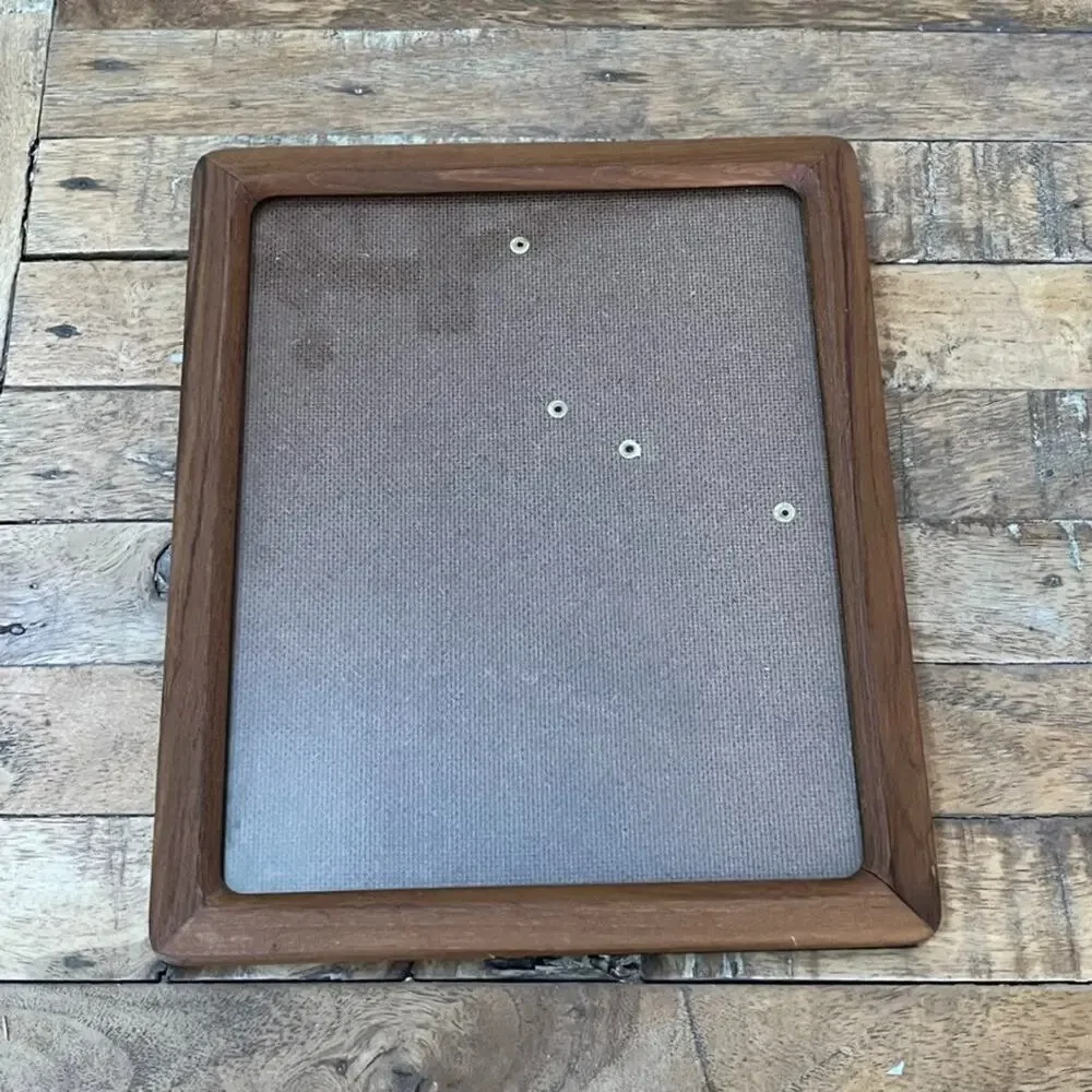 Vintage MC Teak Wood Picture Frame Rounded Borders Fits 9 x 7 Photos
